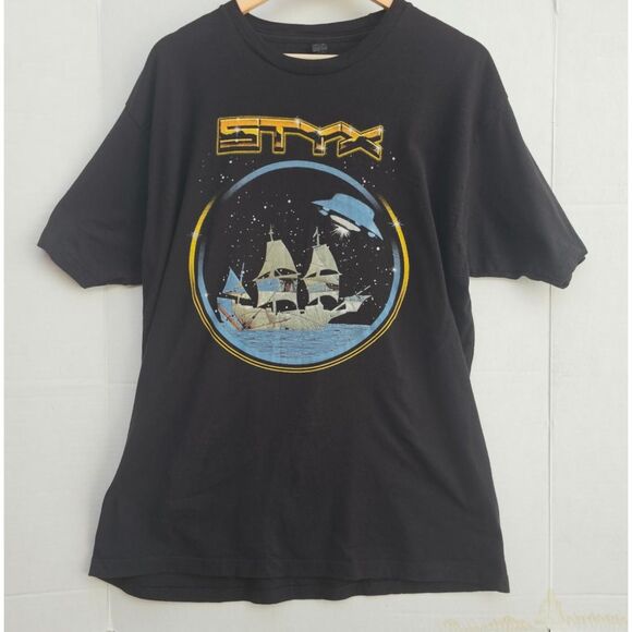 Styx Graphic T-Shirt • Classic Rock Band Tee • Men's XL • Come Sail Away - EUC - Picture 1 of 3